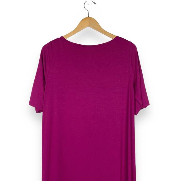 Eileen Fisher Women's Ballet Neck Stretch Knit Midi Dress Medium Magenta - Picture 5 of 10